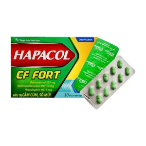 Hapacol CF DHG (10 vỉ x 5 viên) - Điều trị cảm cúm, sốt, nhức đầu
