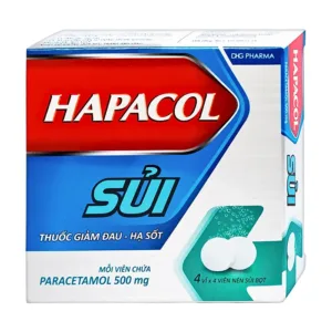 Hapacol Sủi 500mg (4 vỉ x 4 viên) - Giảm đau, hạ sốt