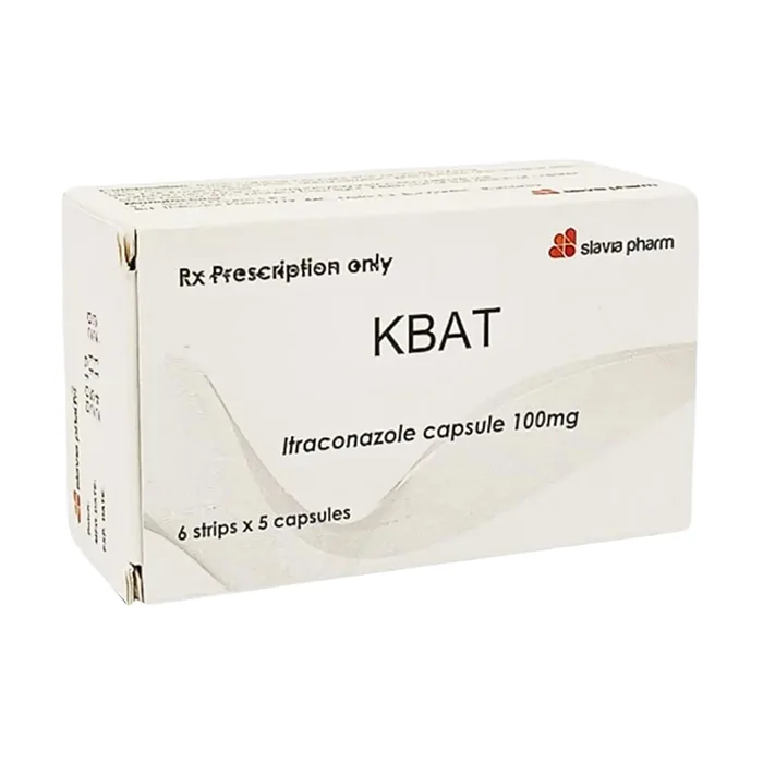 Kbat 100mg Slavia (6 vỉ x 5 viên) - Điều trị nấm Candida ở miệng, họng, âm hộ