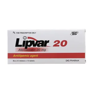 Lipvar 20 DHG Pharma (3 vỉ x 10 viên) - Điều trị hạ lipid máu