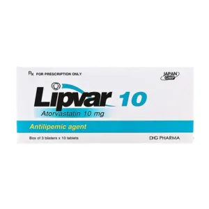 Lipvar 10 DHG Pharma (3 vỉ x 10 viên) - Điều trị hạ lipid máu