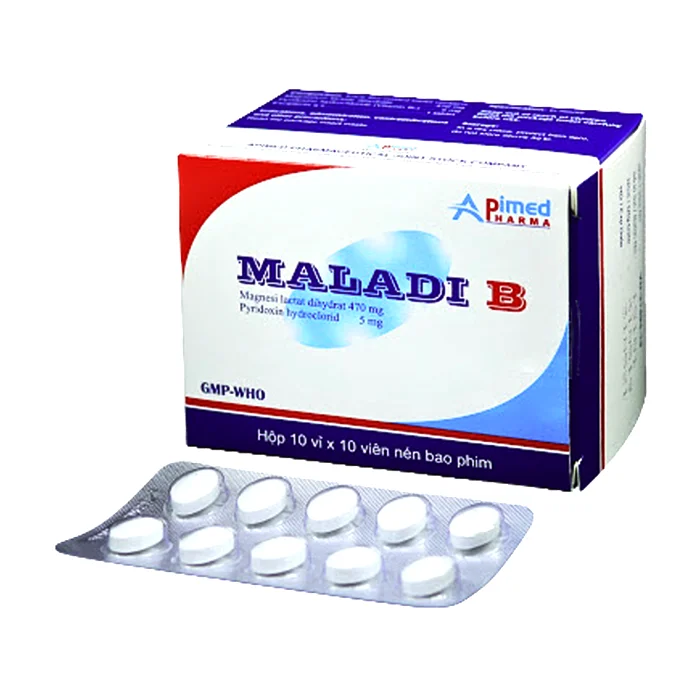 Maladi B (10 vỉ x 10 viên) - Giúp bổ sung magnesi