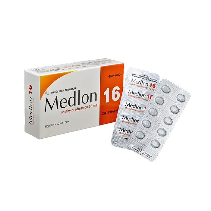 Medlon 16 (3 vỉ x 10 viên) - Chống viêm, giảm miễn dịch trong viêm khớp