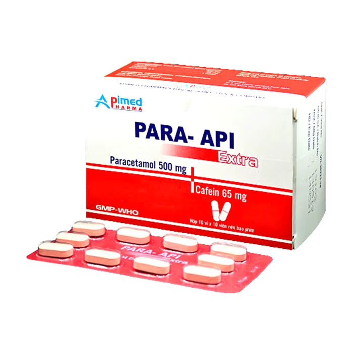 Para-Api Extra 500mg (10 vỉ x 10 viên) - Giảm đau, hạ sốt