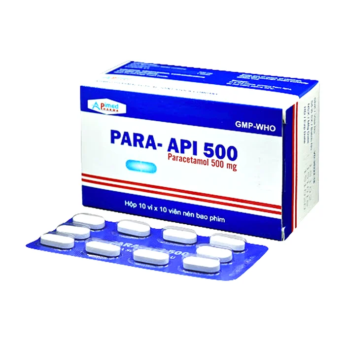 Para-Api 500mg (10 vỉ x 10 viên) - Giảm đau, hạ sốt