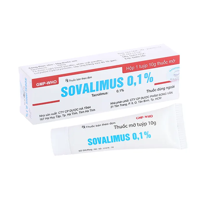 Sovalimus 0.1% (tuýp 10g) - Trị chàm thể tạng