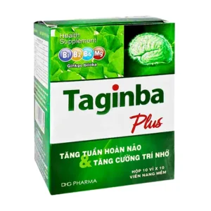 Taginba Plus (10 vỉ x 10 viên) - Giúp hoạt huyết, hỗ trợ tăng cường tuần hoàn não