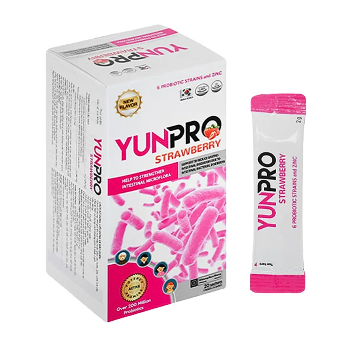 Men vi sinh Yunpro Strawberry (20 gói x 2g) - Bổ sung lợi khuẩn