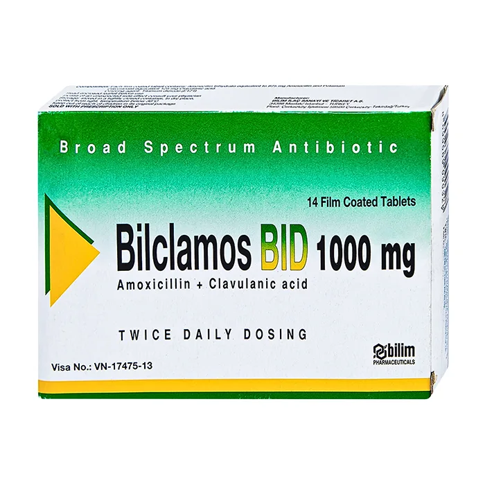Bilclamos Bid 1000mg (2 vỉ x 7 viên) - Điều trị nhiễm khuẩn