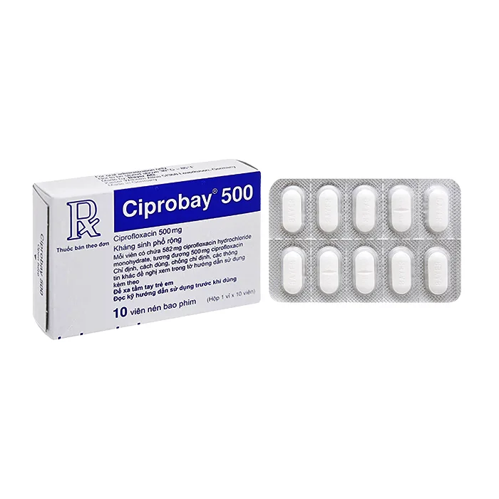 Ciprobay 500mg (1 vỉ x 10 viên) - Điều trị nhiễm trùng