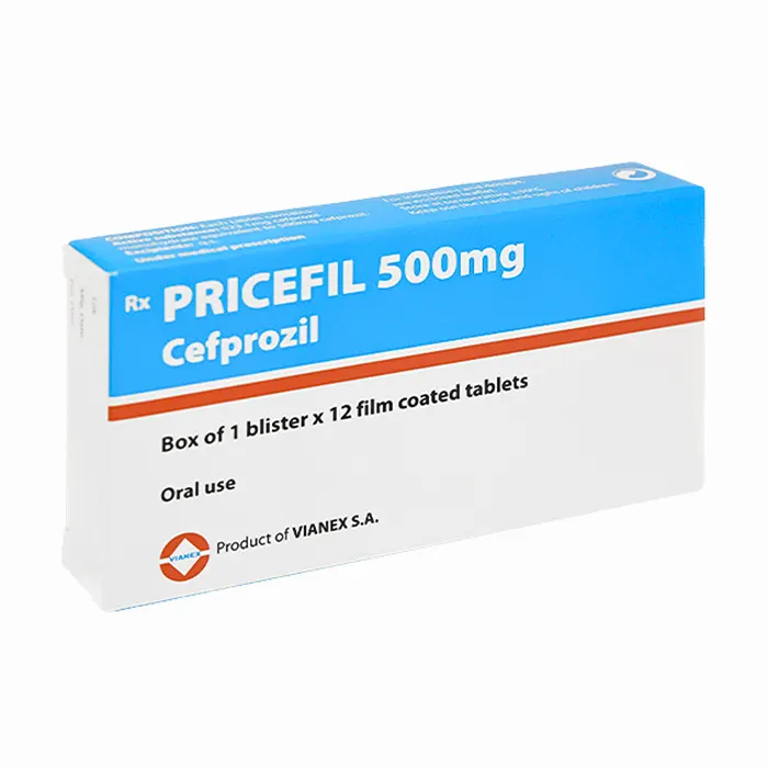 Pricefil 500mg Vianex (1 vỉ x 12 viên) - Điều trị nhiễm khuẩn đường hô hấp