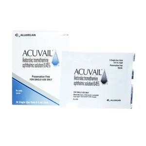Acuvail Allergan (30 ống x 0.4ml) - Thuốc nhỏ mắt điều trị đau và viêm sau phẫu thuật đục thủy tinh thể