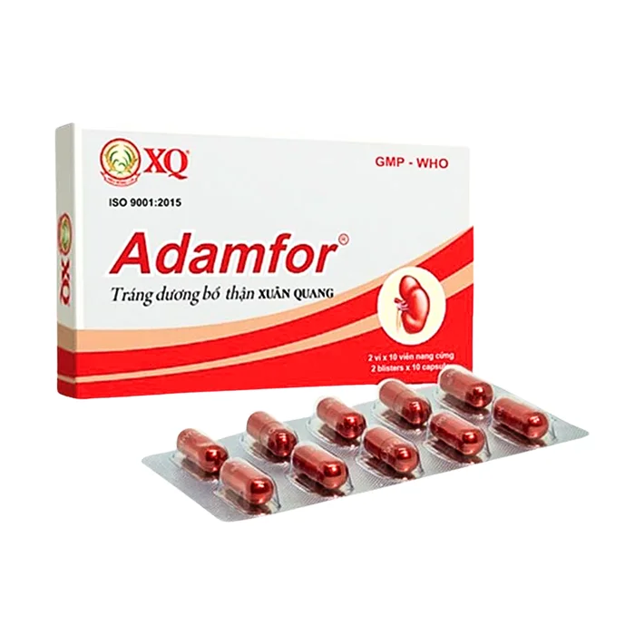 Adamfor Xuân Quang (2 vỉ x 10 viên) - Tăng cường testosterone, điều trị thận suy