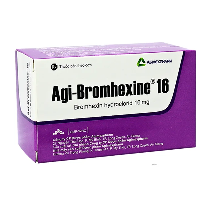 Agi-Bromhexine 16mg (10 vỉ x 10 viên)