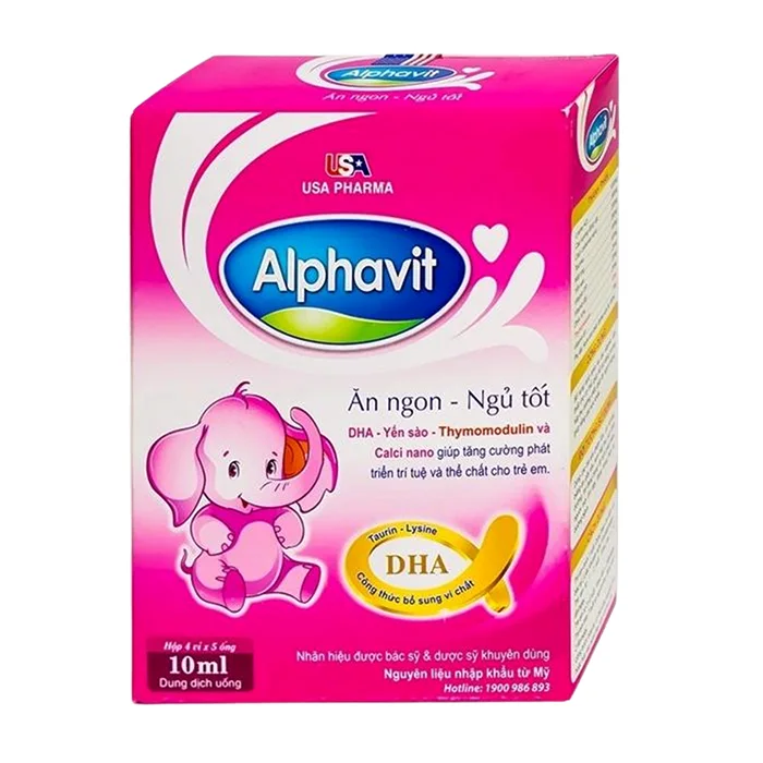 Alphavit (4 vỉ x 5 ống) - Giúp ăn ngon, ngủ tốt, tăng cường phát triển trí tuệ