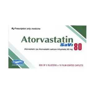 Atorvastatin 80 (3 vỉ x 10 viên) - Điều trị giảm cholesterol toàn phần, lipip máu