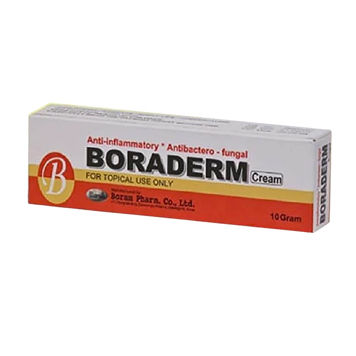Boraderm (tuýp 10g) - Thuốc bôi ngoài ra điều trị nấm, viêm da, eczema