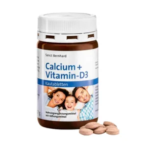 Canxi Sanct Bernhard Calcium Vitamin D3 (90 viên) - Viên nhai bổ sung canxi, vitamin D3 vị socola