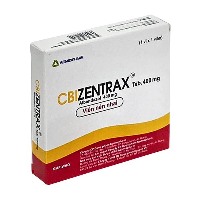 Cibzentrax Tab 400mg (1 vỉ x 1 viên) - Điều trị giun sán