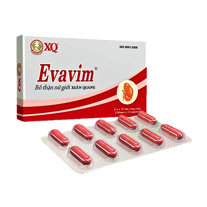 Evavim Xuân Quang ( Hộp 2 vỉ x 20 viên) - Giúp bồi bổ can, thận, tỳ, bổ khí sinh huyết, làm chậm quá trình lão hóa