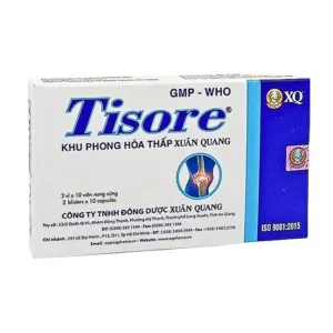 Tisore Xuân Quang (Hộp 2 vỉ x 10 viên) - Nhức mỏi, tế thấp, đau lưng do cột sống viêm