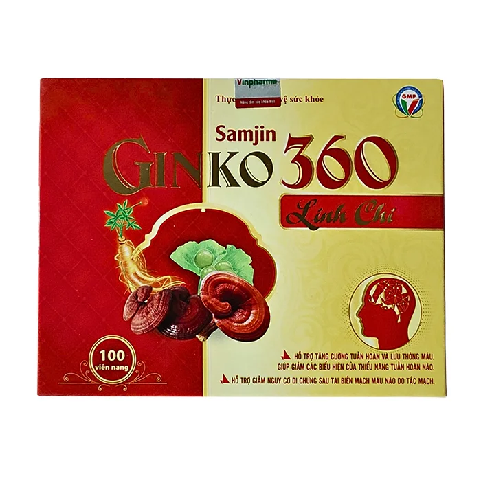 Samjin Ginko 360 (10 vỉ x 10 viên) - Hỗ trợ tăng cường tuần hoàn và lưu thông máu