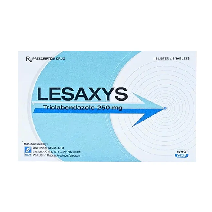 Lesaxys 250mg (1 vỉ x 7 viên) - Điều trị bệnh sán lá