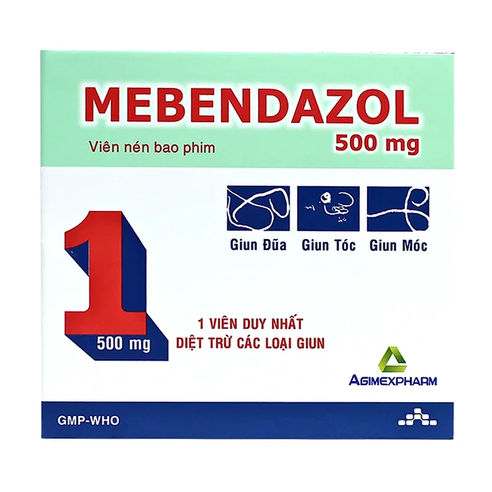 Mebendazole 500mg (1 viên) - Điều trị nhiễm một hay nhiều loại giun