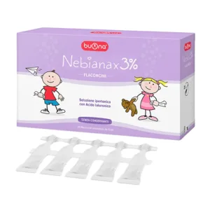 Buona Nebial 3% (20 ống) - Dung dịch muối ưu trương nhỏ mũi giảm khô mũi, chống sung huyết mũi