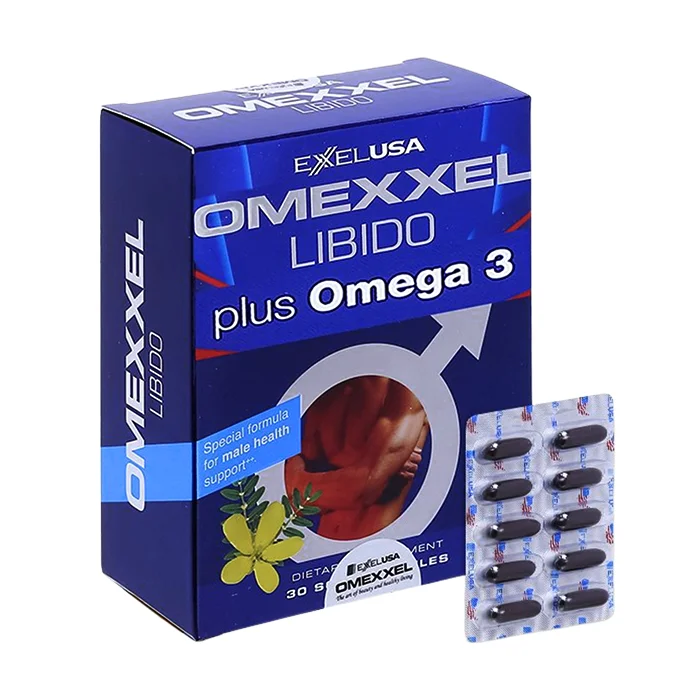Omexxel Libido Plus Omega 3 (3 vỉ x 10 viên) - Tăng cường sinh lý nam