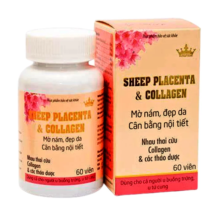 Sheep Placenta & Collagen (60 viên) - Hỗ trợ làm giảm và mờ vết thâm nám, tàn nhang