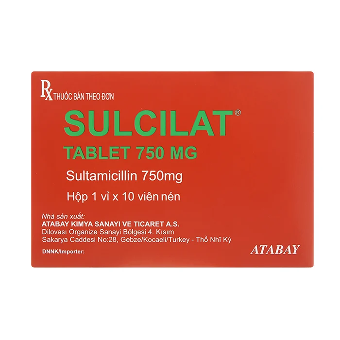 Sulcilat 750mg (1 vỉ x 10 viên) - Điều trị các bệnh nhiễm khuẩn
