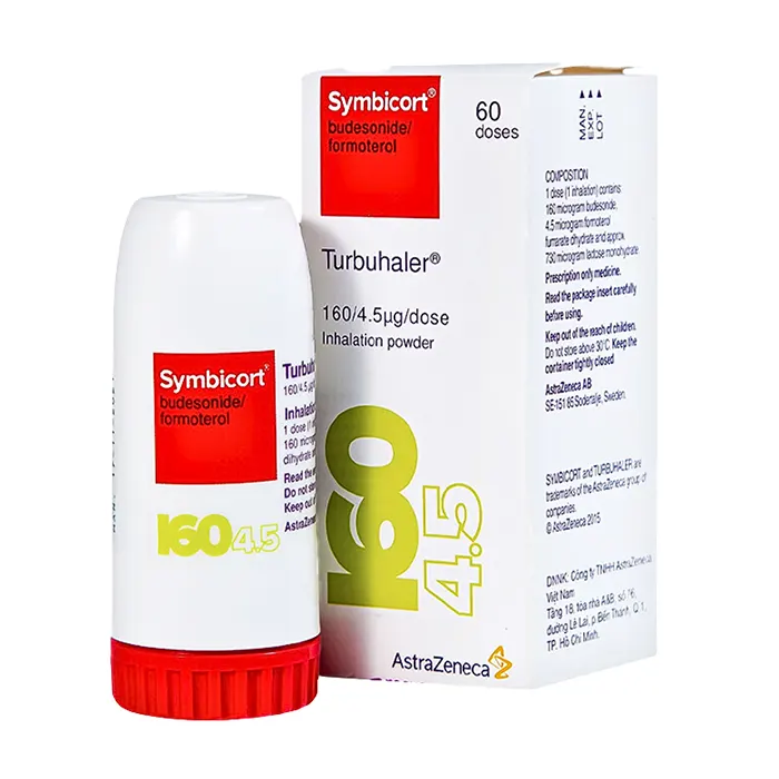 Symbicort Turbuhaler 160/4.5mcg (ống 60 liều hít) - Bột hít phân liều trị hen suyễn