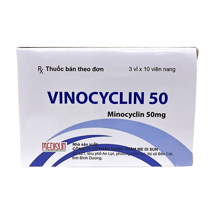 Vinocyclin 50mg (3 vỉ x 10 viên) - Điều trị nhiễm trùng da hoặc mô mềm