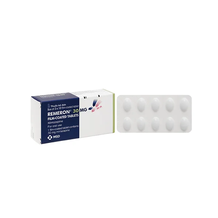 Remeron 30mg MSD (1 vỉ x 10 viên) - Điều trị trầm cảm nặng