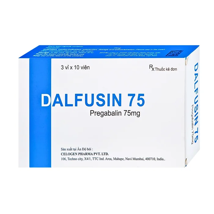 Dalfusin 75 Celogen (3 vỉ x 10 viên) - Điều trị đau thần kinh, hỗ trợ điều trị động kinh