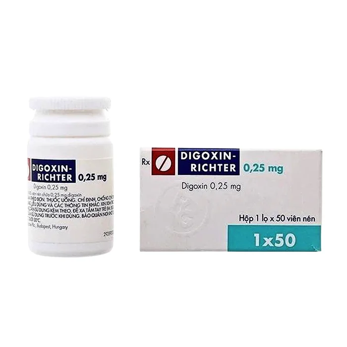 Digoxin Richter 0.25mg Gedeon (50 viên) - Điều trị suy tim sung huyết, rung nhỉ