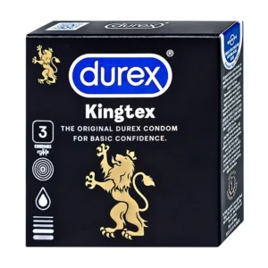 Durex Kingtex (49mm - 3 cái) - Bao cao su ôm sát, vừa vặn