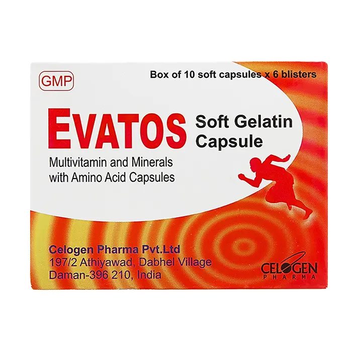 Evatos (6 vỉ x 10 viên) - Bổ sung Vitamin, chất khoáng và một số acid amin