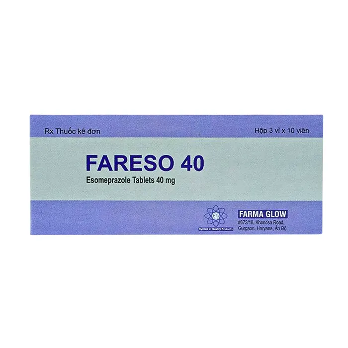 Fareso 40 (3 vỉ x 10 viên) - Điều trị loét dạ dày tá tràng lành tính