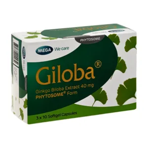 Giloba 40mg MEGA We care (3 vỉ x 10 viên) - Điều trị suy tuần hoàn não