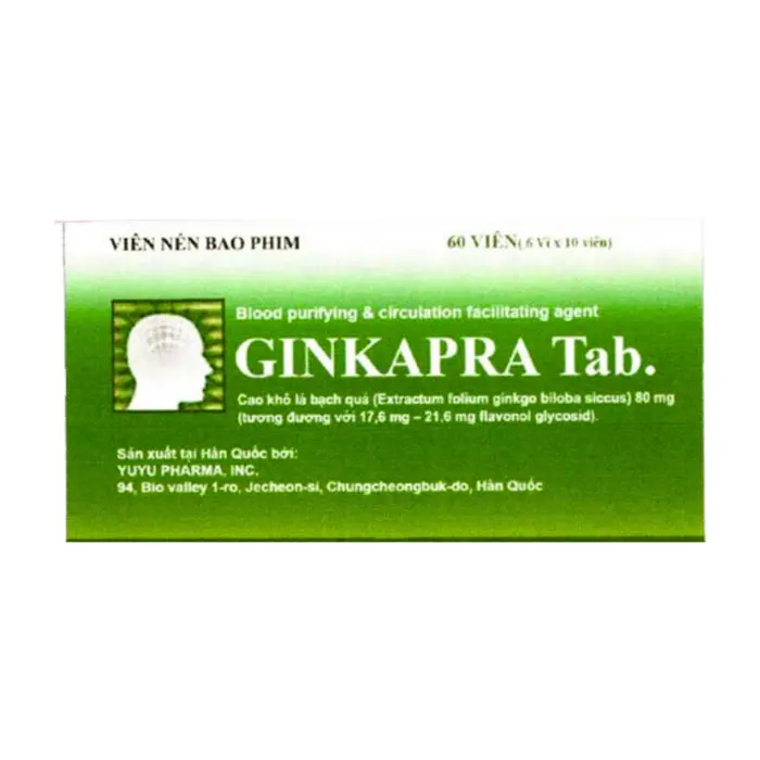 Ginkapra 40mg (10 vỉ x 10 viên) - Thuốc tăng tuần hoàn máu não