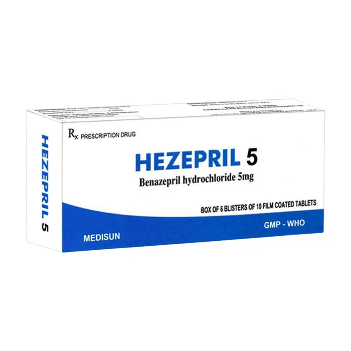 Hezepril 5 (6 vỉ x 10 viên) - Điều trị tăng huyết áp, suy tim