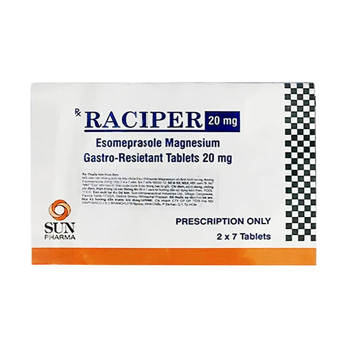 Raciper 20mg (4 vỉ x 7 viên) - Điều trị chứng trào ngược dạ dày, thực quản