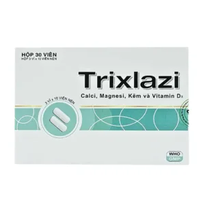 Trixlazi DaviPharm (3 vỉ x 10 viên) - Bổ sung canxi, magnesi, kẽm và Vitamin D3