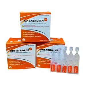 Uni atropin 0.5% (Hộp 20 x 0.5ml) - Điều trị hỗ trợ và cải thiện tình trạng viêm mống mắt, liệt cơ mi và cơ mống mắt