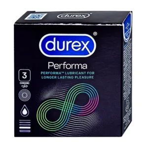 Durex Performa (3 cái) - Bao cao su chứa nhiều gel làm mát, kéo dài thời gian quan hệ