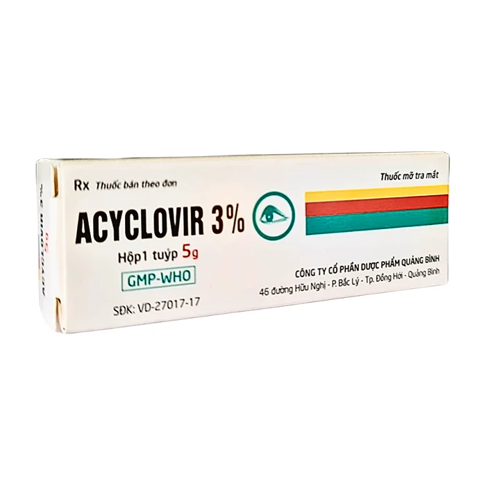 Acyclovir 3% Quapharco - Thuốc mỡ tra mắt trị zona mắt, viêm giác mạc