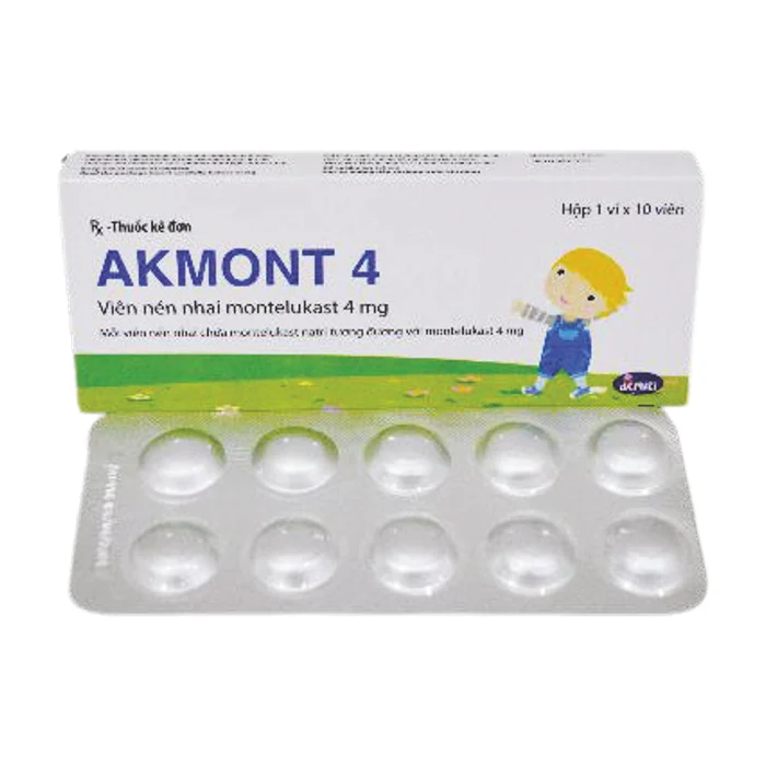 Akmont 4 (1 vỉ x 10 viên) - Phòng và điều trị cho bệnh hen