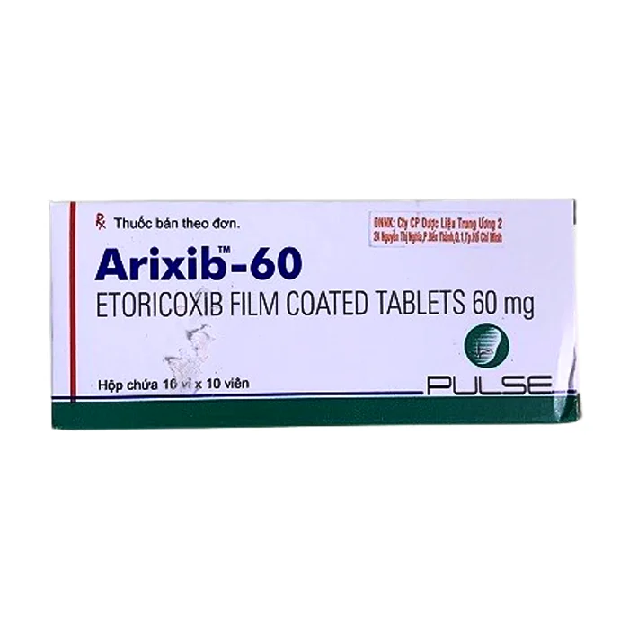Arixib-60 Pulse (10 vỉ x 10 viên) - Điều trị triệu chứng của viêm khớp dạng thấp, viêm đốt sống dạng thấp